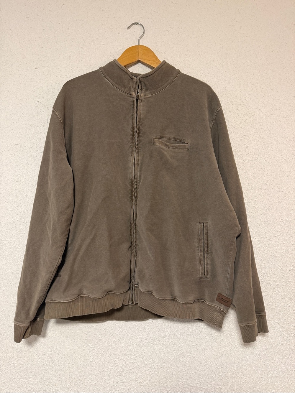 The Normal Brand Comfort Terry Bomber Taupe Crewneck Jacket XXL